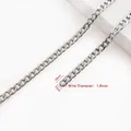 Tracolla piatta in metallo argento con filo da 1,8mm e maglie per borse a tracolla - H10NK-1.8x7x10mm / Argento