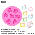 Pink silicone mold featuring six heart camera shapes for DIY resin and clay jewelry - 2# Camera Shape (B828) / Pink