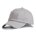 Berretto da baseball grigio invecchiato con bandiera USA ricamata e stile vintage - Taglia unica / Grigio chiaro
