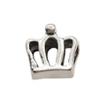 Vintage silver crown charm bead with antique finish for DIY jewelry bracelets - Hollow Crown 9x10mm