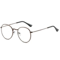 Monture de lunettes ronde en métal bronze antique avec branches fines et plaquettes - Cadre En Bronze Couvre-pied Noir C2