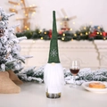 Funda decorativa para botella de vino de gnomo navideño con gorro verde de fieltro - Verde