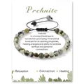 Handmade adjustable prehnite natural stone beaded bracelet with green round beads - Prehnite