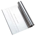Stainless steel dough scraper with measurements and silver brushed metal finish - 15x11.5cm / Silver