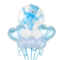 Blaues Baby Boy Bären-Luftballon-Set mit transparenter Folie und Latexballons - Blauer Bär Großes Folien- Herz- und Latexballon-Kombinationsset (Stil A)