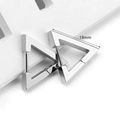 Minimalist silver triangle geometric hoop earrings in stainless steel with 18mm size - Large Triangle 18mm Steel Color