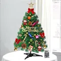 55cm Mini-Weihnachtsbaum mit rot-goldener Deko und LED-Lichtern für den Tisch - 45CM Dekoration Paket