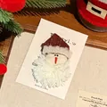 Handmade Santa Claus plush hair clip 5x9cm made of beige burlap and white faux fur - 4# Santa Claus Hair Clip