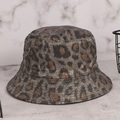 Classic leopard print bucket hat featuring a brown and grey animal pattern design - M (56-58cm) / Grey Gold Lurex Leopard