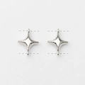Detailed macro view of silver plated cross star pendants with dual rings for DIY jewelry - Silver