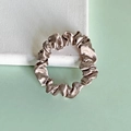 Elegant champagne silk satin scrunchie for hair tie with smooth glossy texture - Champagne Gold