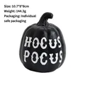 Citrouille d'Halloween noire en résine avec texte Hocus Pocus blanc, 10,7x8x8cm - Hocus Pocus / 10.7x8x8cm / Noir