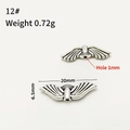 Tibetan silver angel wing beads for DIY jewelry with size 20x6.5mm and 1mm hole details - 12#