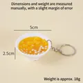 5cm mini artificial mango dessert bowl keychain with realistic pudding and sago details - Keychain / 5CM Diameter / Mango Pearl