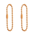 Dos cadenas de bolas de metal naranja brillante de 12 cm para joyería DIY y llaveros - Naranja