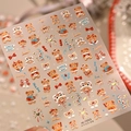 Autocollants à ongles mignons du Nouvel An lunaire avec détails dorés et motifs festifs - Ours du Nouvel An - Or Coloré (M-1352)
