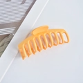Large yellow matte hair claw clip for thick hair with durable plastic hollow design - Matte Bright Yellow