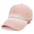 Pink and white gradient cotton baseball cap with curved brim for sun protection - Adjustable / Pink