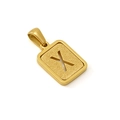 Golden 18K titanium steel pendant with hollow letter X and sandblasted finish - Letter X - Gold