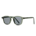 Gafas de sol retro verde oliva transparente con lentes grises de estilo clásico - Montura Verde Lente Gris