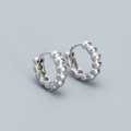 Minimalistische Creolen aus S925 Sterlingsilber mit edlem Perlendesign in Silber - Innendurchmesser 8mm / Platin (Klein)