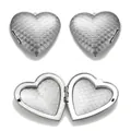 Vintage stainless steel heart locket with relief pattern, 27x29mm size specification - A115-Medium Heart