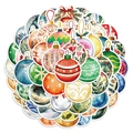 Set di 56 adesivi natalizi colorati in stile acquerello per decorazioni festive - Set da 56