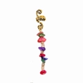 Bohemian gold snake ear cuff with colorful natural stones on white background - Multicolor 1# Short