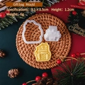Christmas gift bag cookie mold set with festive ribbon and pine cones for holiday DIY baking - E3043-Gift Bag