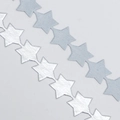 Sternförmiges Band in Silber-Metallic und Blau für Weihnachtsgeschenkverpackungen - Pentagramm / 2cm*10 Yards / Silber