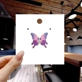 Vibrant butterfly enamel pin in purple, pink, and blue hues with golden outlines - 169*Purple Butterfly Pin