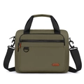 Borsa a tracolla business verde scuro con cinturino regolabile ed etichetta moda - Verde