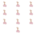 Macro detail of eleven pink enamel tennis racket charms for DIY jewelry making accessories - Pink Tennis Racket Style (6#)
