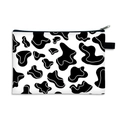 Trousse de maquillage vintage à motif vache noir et blanc avec fermeture éclair - Vache Noir et Blanc-13