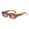 Retro tortoise shell square sunglasses with dark tea gradient lenses for fashion - Leopard Frame / Tea Lens