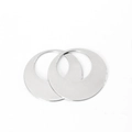 Polished silver stainless steel crescent moon pendant charms for DIY jewelry making - Crescent/Ring Finding OD 33mm