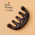 Ergonomic ebony wood massage comb with five teeth for scalp and meridian care - Ebony - 5-Finger Ball