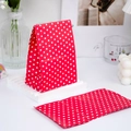 Red paper gift bag with white polka dots, stylish packaging for small gifts and treats - Red with White Dots