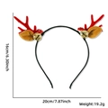Christmas reindeer antler headband with red antlers, brown ears and golden bells - Red Antler Bell Headband