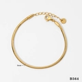 Golden 2mm stainless steel snake chain bracelet with lobster clasp and extension - Bracelet (B564) / 2mm / Gold