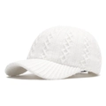White knit baseball cap with premium quilted texture for winter warmth and style - Adjustable / Off White