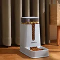 Light gray automatic pet feeder for cats and dogs with transparent food container - Feeder / Generation 2 / Gray
