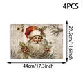 Makro-Detail von 4er-Set Weihnachtsmann-Tischsets mit Maßen von 44x29,5 cm gezeigt - 4er-Pack