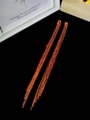 Elegant long fringe tassel earrings featuring vibrant red rhinestones on a gold base - Red Gold Base Long Tassel