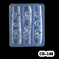Blue silicone nail art mold CS-146 with 3D orchid flower patterns for DIY manicure - CS-146 Orchid Pattern