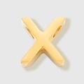 Polished golden stainless steel letter X pendant charm for DIY jewelry making - Letter X