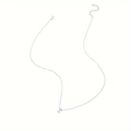 Minimalist silver initial Z pendant necklace with zircon stone on O-chain for women - Letter Z Style (XL2131【Z】)