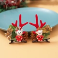 Christmas hair clips featuring cute reindeer antlers and a small polar bear doll - Christmas Clip Style 2