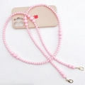 Crossbody pink beaded phone strap with gradient acrylic beads and golden lobster clasps - Pink Gradient Acrylic Beads