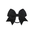 Close-up of black grosgrain ribbon bow hair tie with textured ribbed fabric detail - Black (4)